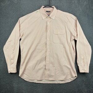 Turtleson Mens XL Button Down Shirt Orange Blue‎ Gingham Check Long Sleeve